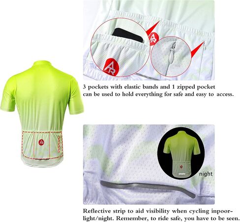 ARSUXEO Cycling Jersey Mens Short Sleeves Mountain Bike Shirt Biking Clothing with 3+1 Zipper Pocket in Saudi Arabia
