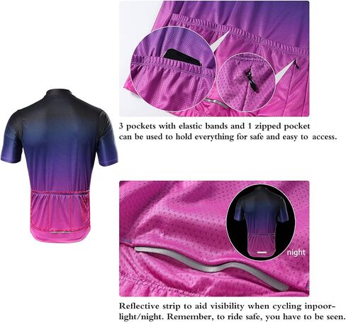 ARSUXEO Cycling Jersey Mens Short Sleeves Mountain Bike Shirt Biking Clothing with 3+1 Zipper Pocket in Saudi Arabia