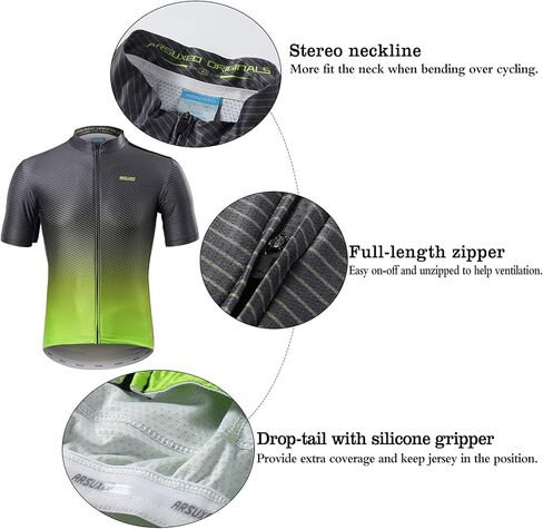 قميص ARSUXEO لركوب الدراجات للرجال بأكمام قصيرة لركوب الدراجات الجبلية مع جيب بسحاب 3+1 in Kuwait