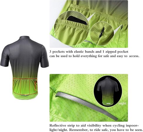 قميص ARSUXEO لركوب الدراجات للرجال بأكمام قصيرة لركوب الدراجات الجبلية مع جيب بسحاب 3+1 in Kuwait