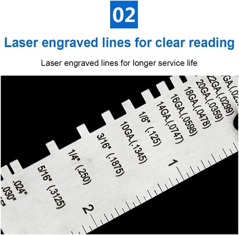 مقياس سمك الصفائح المعدنية للأسلاك، أداة فحص الحجم المطلي بمقياس اللحام من الفولاذ المقاوم للصدأ، مقياس سمك قياس أحجام الأسلاك مع سلسلة مفاتيح قابلة للحمل in Kuwait