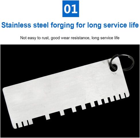 مقياس سمك الصفائح المعدنية للأسلاك، أداة فحص الحجم المطلي بمقياس اللحام من الفولاذ المقاوم للصدأ، مقياس سمك قياس أحجام الأسلاك مع سلسلة مفاتيح قابلة للحمل in Kuwait