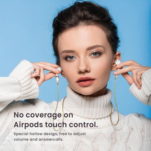 حزام رقبة مضاد للفقد لأجهزة Airpods، سلسلة حامل قلادة مغناطيسية قوية، حبل رياضي لسماعات الرأس متوافق مع AirPods 1&2/ Pro /3rd /Pro 2 O ذهبي in Kuwait