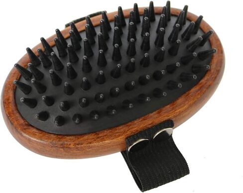 HOP Dog Grooming Brush Pet Shampoo Bath Soothing Massage Rubber Bristles Curry Comb for Doggy Long & Short Hair Dog Scrubber Professional Dog Wash Brush Home of Paws in Kuwait