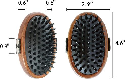 HOP Dog Grooming Brush Pet Shampoo Bath Soothing Massage Rubber Bristles Curry Comb for Doggy Long & Short Hair Dog Scrubber Professional Dog Wash Brush Home of Paws in Kuwait