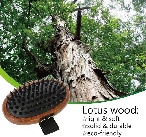 HOP Dog Grooming Brush Pet Shampoo Bath Soothing Massage Rubber Bristles Curry Comb for Doggy Long & Short Hair Dog Scrubber Professional Dog Wash Brush Home of Paws in Kuwait