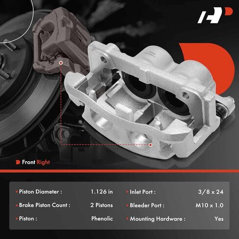 A-Premium Disc Brake Caliper Assembly with Bracket Compatible with Select Ford and Lincoln Models - For F-150 2005-2008, Lobo 2005-2008, Mark LT 2006-2008 - Front Left Driver Side in Saudi Arabia