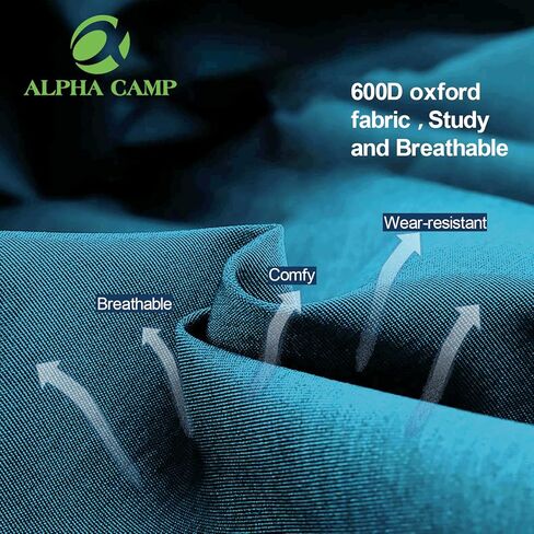 مجموعة كراسي الشاطئ ALPHA CAMP مكونة من 2 مع حقيبة تبريد 4 أوضاع كلاسيكية قابلة للطي مع أشرطة ظهر تدعم 250 رطل (أزرق سماوي) in Kuwait