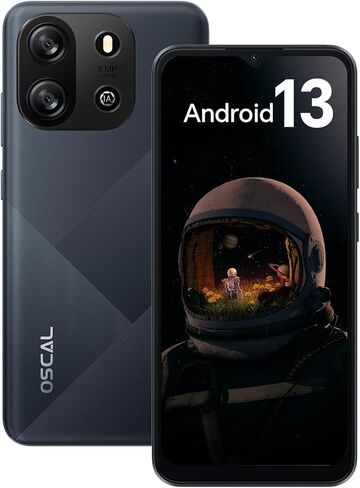 هواتف OSCAL غير المؤمنة 2024 هاتف خلوي، ذاكرة وصول عشوائي 4 جيجابايت، ذاكرة وصول عشوائي 32 جيجابايت، 1 تيرابايت TF/SD، هاتف ذكي بشاشة عالية الدقة 6.57 بوصة، هاتف مسطح 1C Android13، 4700 مللي أمبير، كاميرا 12 ميجابكسل، شحن سريع 10 وات ثنائي شريحة الاتصال ه in Kuwait