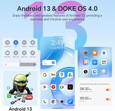 هواتف OSCAL غير المؤمنة 2024 هاتف خلوي، ذاكرة وصول عشوائي 4 جيجابايت، ذاكرة وصول عشوائي 32 جيجابايت، 1 تيرابايت TF/SD، هاتف ذكي بشاشة عالية الدقة 6.57 بوصة، هاتف مسطح 1C Android13، 4700 مللي أمبير، كاميرا 12 ميجابكسل، شحن سريع 10 وات ثنائي شريحة الاتصال ه in Kuwait