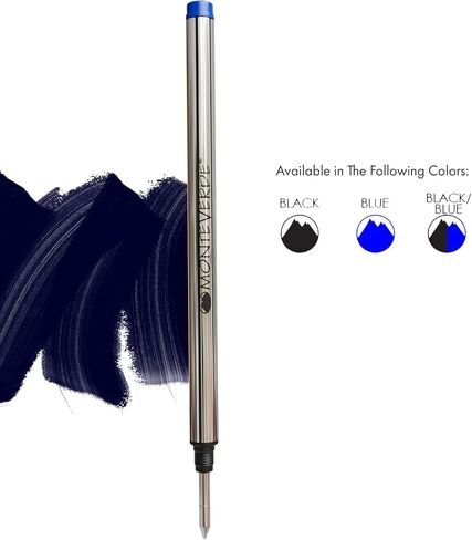 إعادة تعبئة كرة دوارة Monteverde USA لتناسب أقلام Montblanc Rollerball - نقطة دقيقة، أزرق (عبوتان) (M222BU) in Saudi Arabia