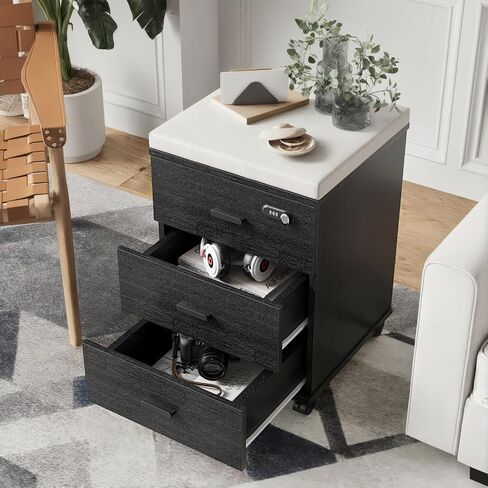 Soohow 3 Drawers Vertical Filing Cabinet,Under Desk Mobile File Cabinet with Lock in Saudi Arabia