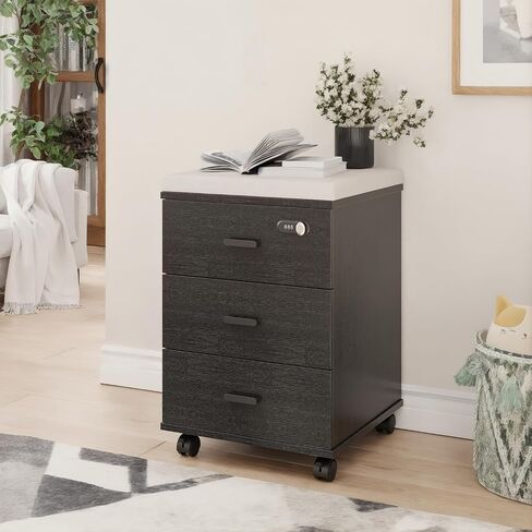 Soohow 3 Drawers Vertical Filing Cabinet,Under Desk Mobile File Cabinet with Lock in Saudi Arabia