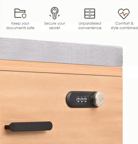 Soohow 3 Drawers Vertical Filing Cabinet,Under Desk Mobile File Cabinet with Lock in Kuwait