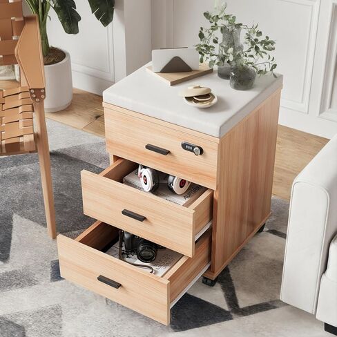 Soohow 3 Drawers Vertical Filing Cabinet,Under Desk Mobile File Cabinet with Lock in Kuwait