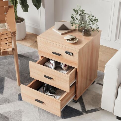 Soohow 3 Drawers Vertical Filing Cabinet,Under Desk Mobile File Cabinet with Lock in Kuwait