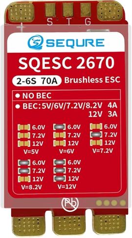 وحدة التحكم في السرعة الإلكترونية بدون فرشاة SQ 2670 (ESC) 2-6S Lipo Powered 70A البرامج الثابتة BLHeli_32 للطائرات بدون طيار متعددة المحاور والقوارب النموذجية. (NO BEC) in Saudi Arabia