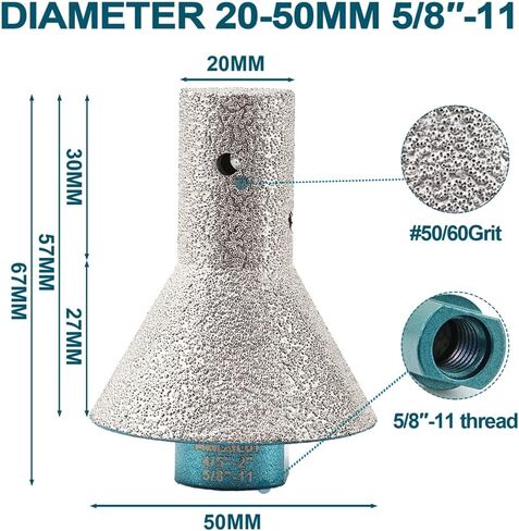 Diamond Finger Milling Bit 20-50MM Tile Chamfer Bit for Enlarging and Chamfering Existing Holes in Porcelain Ceramic Tile Granite and Marble in Kuwait