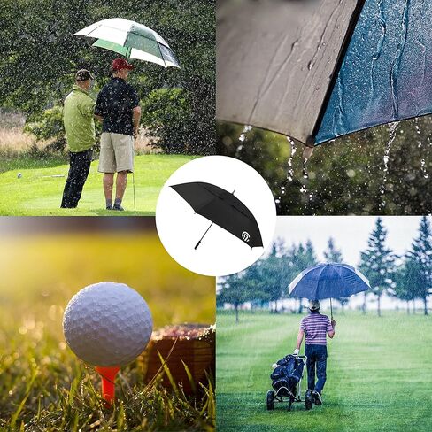 مظلة عصا الجولف C9 Champion Auto Open مقاومة للمطر XL مع حماية من الأشعة فوق البنفسجية، أسود، مقاس واحد in Kuwait