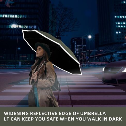 مظلة مقلوبة، مظلة مدمجة مقاومة للرياح للمطر والشمس، مظلة عكسية مع شريط عاكس، مظلة قابلة للطي للحماية من الأشعة فوق البنفسجية أثناء السفر مع حقيبة غطاء تفتح تلقائيًا وإغلاق in Kuwait