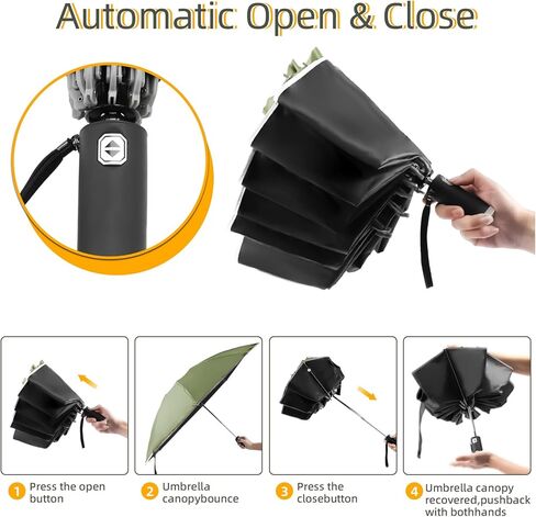 مظلة مقلوبة، مظلة مدمجة مقاومة للرياح للمطر والشمس، مظلة عكسية مع شريط عاكس، مظلة قابلة للطي للحماية من الأشعة فوق البنفسجية أثناء السفر مع حقيبة غطاء تفتح تلقائيًا وإغلاق in Kuwait