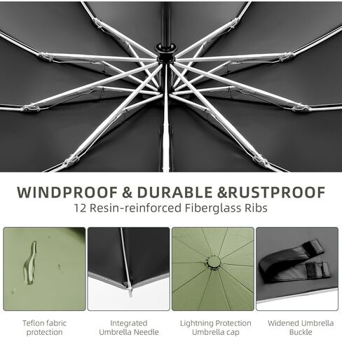 مظلة مقلوبة، مظلة مدمجة مقاومة للرياح للمطر والشمس، مظلة عكسية مع شريط عاكس، مظلة قابلة للطي للحماية من الأشعة فوق البنفسجية أثناء السفر مع حقيبة غطاء تفتح تلقائيًا وإغلاق in Kuwait