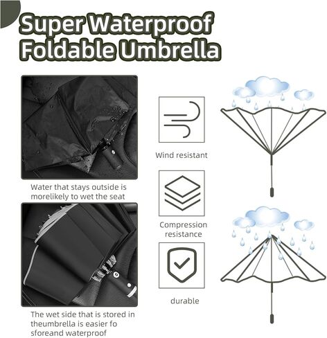 مظلة مقلوبة، مظلة مدمجة مقاومة للرياح للمطر والشمس، مظلة عكسية مع شريط عاكس، مظلة قابلة للطي للحماية من الأشعة فوق البنفسجية أثناء السفر مع حقيبة غطاء تفتح تلقائيًا وإغلاق in Kuwait