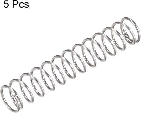uxcell Compression Spring,304 Stainless Steel,18mm OD,1.6mm Wire Size,50mm Compressed Length,100mm Free Length,66.4N Load Capacity,Silver Tone,5pcs in Saudi Arabia