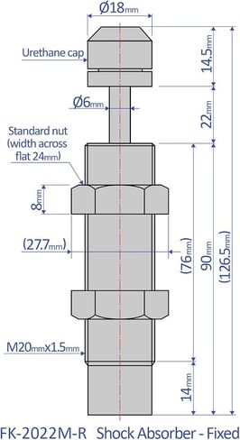 ممتص الصدمات من بانسباخ Easylift FK-2022M-R/ثابت، 126.5 ملم × 27.7 ملم × 24 ملم in Saudi Arabia