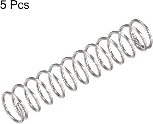 uxcell Compression Spring,304 Stainless Steel,18mm OD,1.6mm Wire Size,50mm Compressed Length,100mm Free Length,66.4N Load Capacity,Silver Tone,5pcs in Saudi Arabia