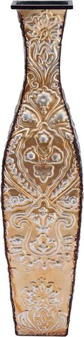 Elements Harlequin Embossed Metal Vase-Table Centerpiece Home Décor for Dried Flower and Artificial Floral Arrangements, Living Room Décor, Bedroom Décor, Decorative Vase, 17-Inch Multicolor in Saudi Arabia