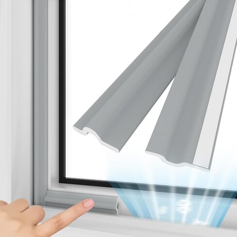 شريط ختم الباب لتجريد الطقس للنافذة لأسفل وجانب الباب، شريط ختم رغوي لسدادة النافذة ذاتية اللصق، مجموعة عزل النوافذ العازلة للصوت لحاجب فجوة الشتاء (33 قدمًا، رمادي) in Kuwait