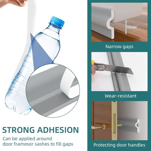 شريط ختم الباب لتجريد الطقس للنافذة لأسفل وجانب الباب، شريط ختم رغوي لسدادة النافذة ذاتية اللصق، مجموعة عزل النوافذ العازلة للصوت لحاجب فجوة الشتاء (33 قدمًا، رمادي) in Kuwait