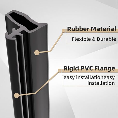 شريط عازل للباب بطول 40 قدم، سدادات أبواب عازلة للصوت لإطار الباب، شريط مطاطي لعزل الطقس للأبواب/النوافذ، تركيب فتحة البطاقة يغلق فجوة كبيرة، أبيض in Kuwait