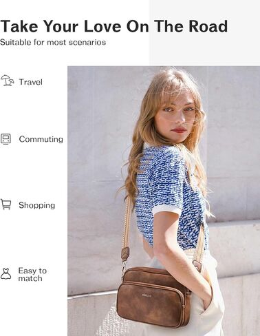 CHOLISS Small Crossbody Bags for Women, Leather Purses Designer Shoulder Handbags w/Adjustable Wide Strap Credit Card Slots in Kuwait