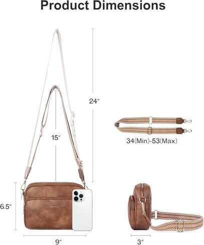 CHOLISS Small Crossbody Bags for Women, Leather Purses Designer Shoulder Handbags w/Adjustable Wide Strap Credit Card Slots in Kuwait