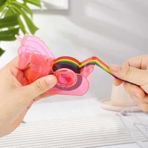 مكتب موزع الشريط، موزع الشريط الصغير مع شريط إعادة تعبئة قوس قزح، موزع الشريط الوردي، موزع شريط واشي، حامل شريط سطح المكتب لطيف وحيد القرن للحرف اليدوية المكتبية والمكتبية in Kuwait