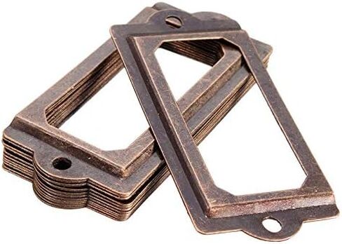 Heyous 24PCS 70 x 33mm Metal Label Pull Frame Handle File Name Card Holder with Mounting Screws for Furniture Cabinet Drawer Box Case Bin Red Bronze in Saudi Arabia