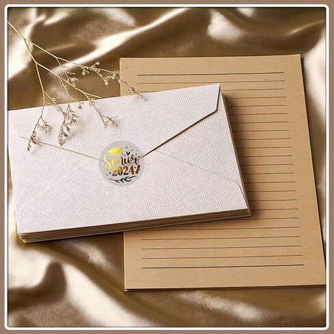 100 x Graduation Stickers Class of 2024 Transparent Gold Foil Grad Favor Label Class of 2024 Envelope Seals Graduation Invitations College High School Graduate Senior 2024 Stickers 1.6" (Class-2024) in Saudi Arabia