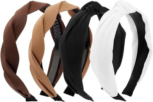 aprince 4 حزمة معقودة عقال مضفر عقال للنساء المألوف مريحة لطيف عصابات للنساء ألوان محايدة المرأة عصابات لإكسسوارات الشعر رقيقة سميكة للنساء الفتيات in Kuwait