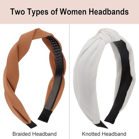 aprince 4 حزمة معقودة عقال مضفر عقال للنساء المألوف مريحة لطيف عصابات للنساء ألوان محايدة المرأة عصابات لإكسسوارات الشعر رقيقة سميكة للنساء الفتيات in Kuwait