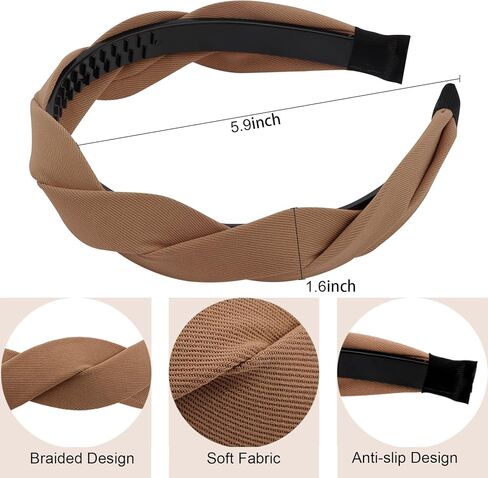 aprince 4 حزمة معقودة عقال مضفر عقال للنساء المألوف مريحة لطيف عصابات للنساء ألوان محايدة المرأة عصابات لإكسسوارات الشعر رقيقة سميكة للنساء الفتيات in Kuwait