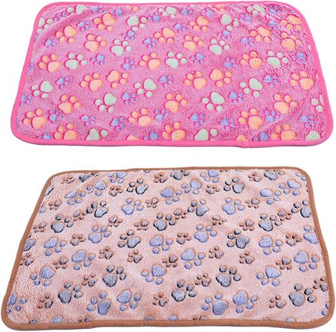 Pet Blanket for Cat & Dog Sleep Mat Bed Cover Soft Warm Blanket for Hamster Puppy and Other Animals (Medium, Black+Pink-2) in Saudi Arabia
