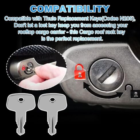 مفتاح رفوف السقف يناسب مفتاح رف السيارة Thule، يناسب رفوف السقف، صندوق الشحن، الناقلات، العارضة (يناسب فقط الرموز N205)- قطعتان in Kuwait