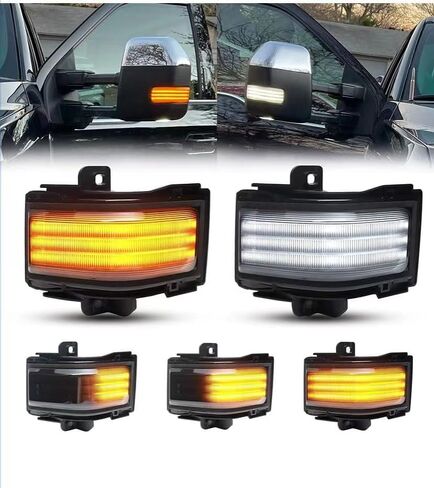 المرايا الجانبية LED مؤشر تعتيم ديناميكي متسلسل بدوره إشارة 2 قطعة/زوج لـ 2015-2020 F150 F250 F350 F450 F550 ضوء تشغيل فائق التحمل وإشارة الانعطاف in Kuwait