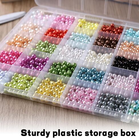 FUTUREPLUSX 2,400PCS 0.4cm/0.6cm/0.8cm/ 1cm/1.2cm Loose Pearls Beads, Faux Pearl with Holes Beads for Crafts Jewelry Making Assorted Size Filler Beads for Crafting Bracelet Necklace Earrings （Ivory） in Saudi Arabia