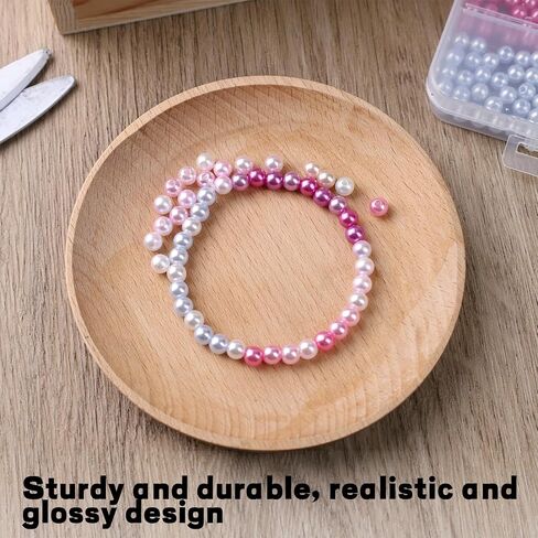 FUTUREPLUSX 2,400PCS 0.4cm/0.6cm/0.8cm/ 1cm/1.2cm Loose Pearls Beads, Faux Pearl with Holes Beads for Crafts Jewelry Making Assorted Size Filler Beads for Crafting Bracelet Necklace Earrings （Ivory） in Saudi Arabia