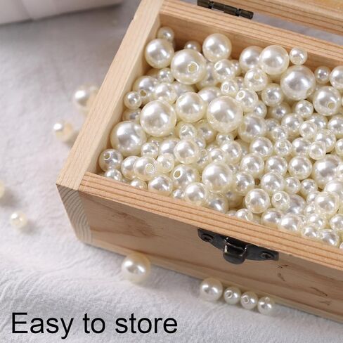 FUTUREPLUSX 2,400PCS 0.4cm/0.6cm/0.8cm/ 1cm/1.2cm Loose Pearls Beads, Faux Pearl with Holes Beads for Crafts Jewelry Making Assorted Size Filler Beads for Crafting Bracelet Necklace Earrings （Ivory） in Saudi Arabia