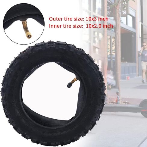 Kakalote Off Road Scooter Tires,Electric Scooter Tire,10 Inch 10X3.0 Off-Road Inner Outer Tire,Non-Slip Wear-Resistant Thick Rubber,Pneumatic Tire for Zero 10x Electric Scooter Tyre in Saudi Arabia