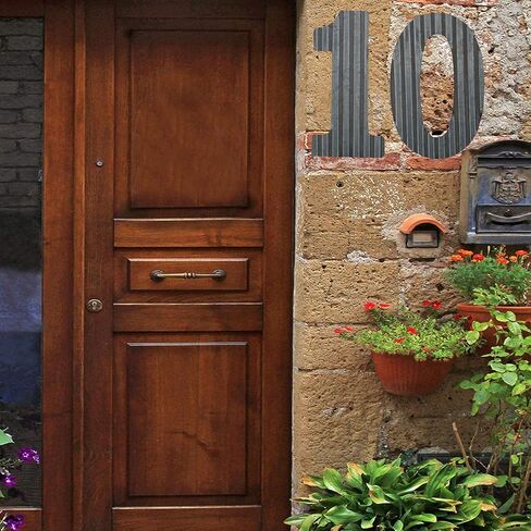 COLLECTIVE HOME - 12" Metal Letter Wall Decor, Galvanized Steel Numbers, Rustic Hanging Decor Symbols, Corrugated Metal Decoration, House Number (A) in Kuwait